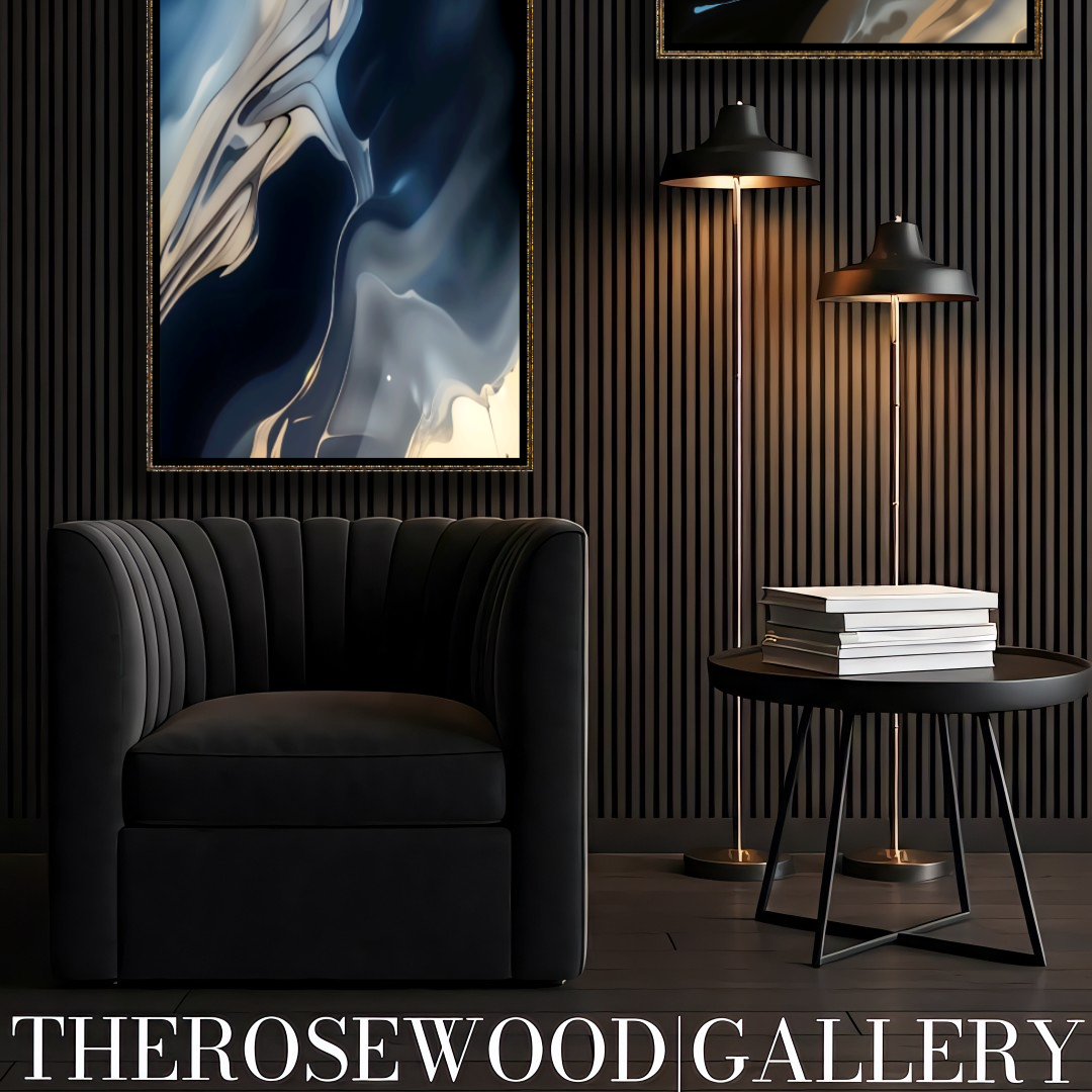 Shades Of Light Gray Deep Blue Elegant Geometric Abstract Shapes Harmonious Color Palette High-Definition Digital Artwork