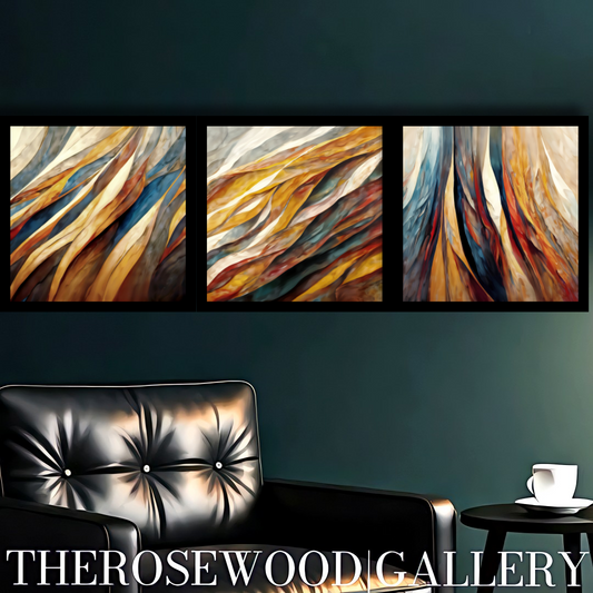 Digital Painting Abstract Contemporary Warm Tones Mustard Yellow Gold Shades Rust Fall Wall Decor