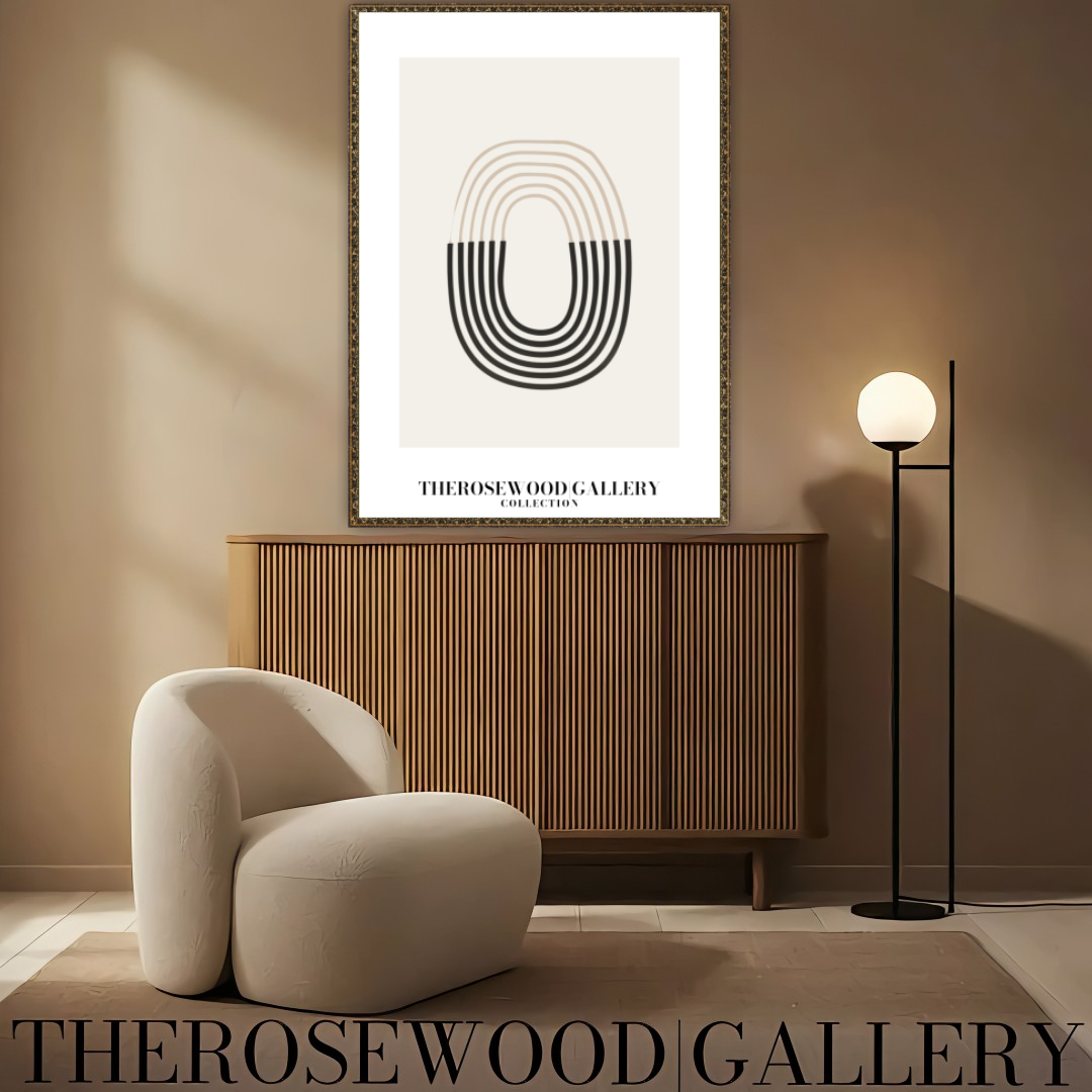 Elegant Neutral Abstract Art | Instant Digital Download | Modern Printable Wall Decor | Black And Beige | Fine Lines