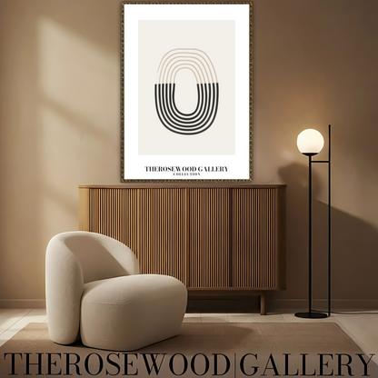 Elegant Neutral Abstract Art | Instant Digital Download | Modern Printable Wall Decor | Black And Beige | Fine Lines