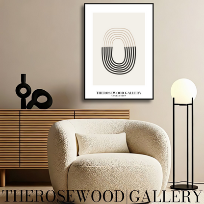 Elegant Neutral Abstract Art | Instant Digital Download | Modern Printable Wall Decor | Black And Beige | Fine Lines