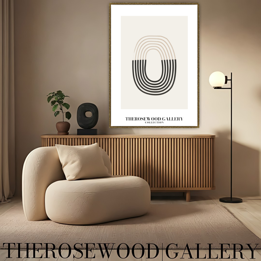 Elegant Neutral Abstract Art | Instant Digital Download | Modern Printable Wall Decor | Black And Beige | Fine Lines