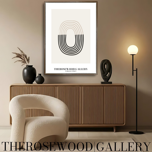 Elegant Neutral Abstract Art | Instant Digital Download | Modern Printable Wall Decor | Black And Beige | Fine Lines