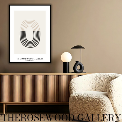 Elegant Neutral Abstract Art | Instant Digital Download | Modern Printable Wall Decor | Black And Beige | Fine Lines