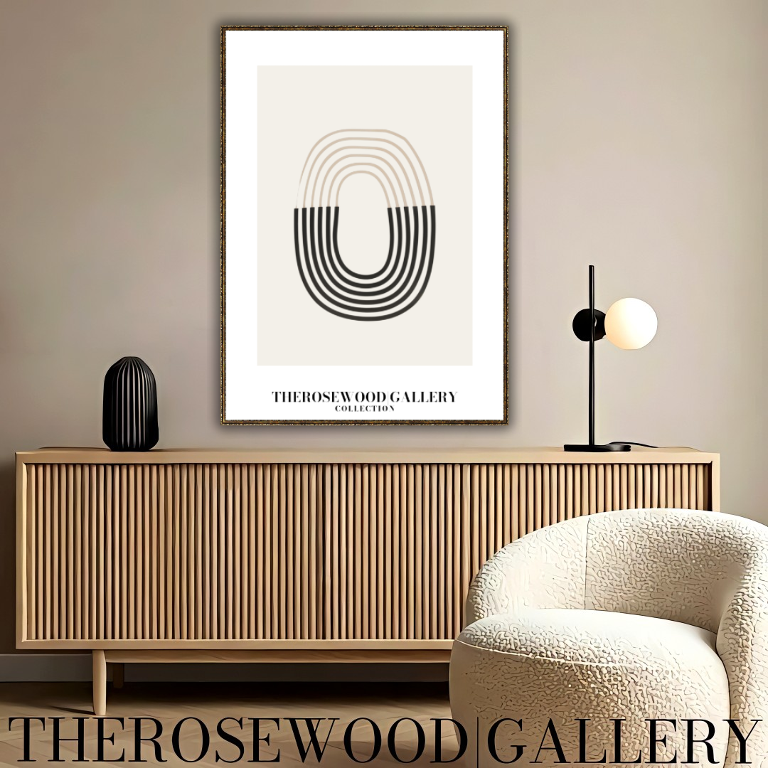 Elegant Neutral Abstract Art | Instant Digital Download | Modern Printable Wall Decor | Black And Beige | Fine Lines