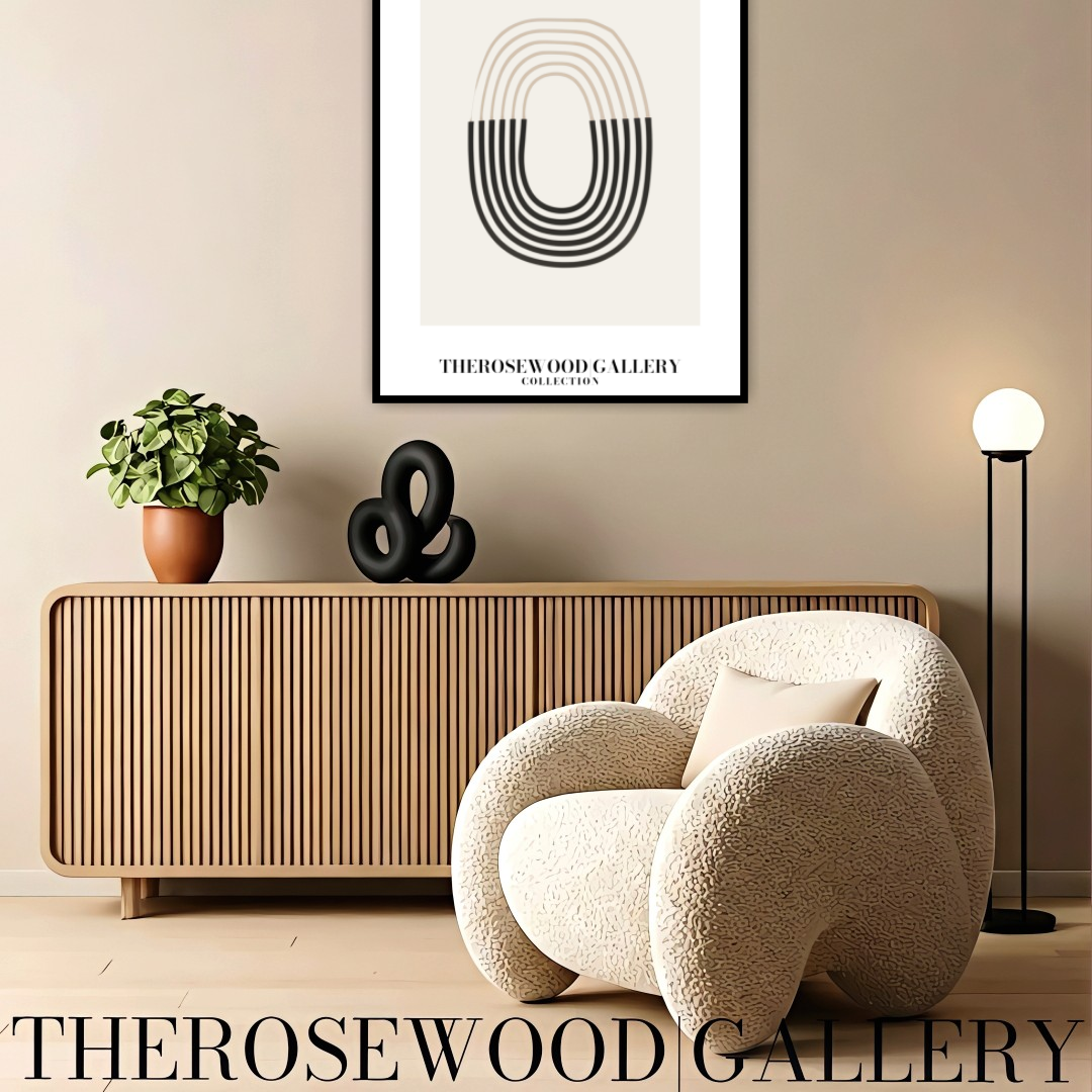 Elegant Neutral Abstract Art | Instant Digital Download | Modern Printable Wall Decor | Black And Beige | Fine Lines