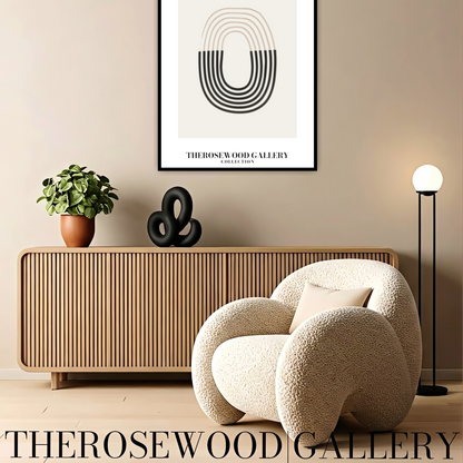 Elegant Neutral Abstract Art | Instant Digital Download | Modern Printable Wall Decor | Black And Beige | Fine Lines