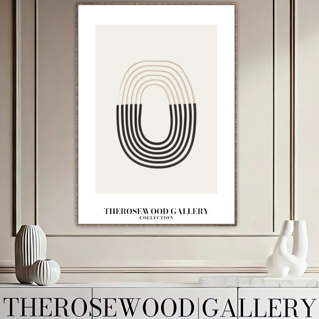 Elegant Neutral Abstract Art | Instant Digital Download | Modern Printable Wall Decor | Black And Beige | Fine Lines
