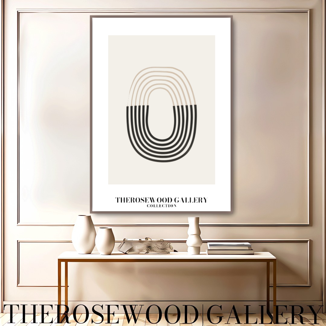 Elegant Neutral Abstract Art | Instant Digital Download | Modern Printable Wall Decor | Black And Beige | Fine Lines