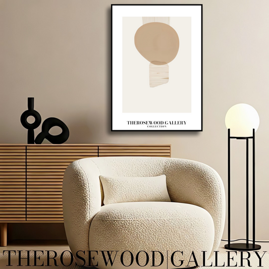 Modern Minimalist Digital Artwork | Instant Download | Soft Neutral Tones | Elegant Wall Decor | Subtle Color Palette | Fine Lines | Soft Brown Cercle