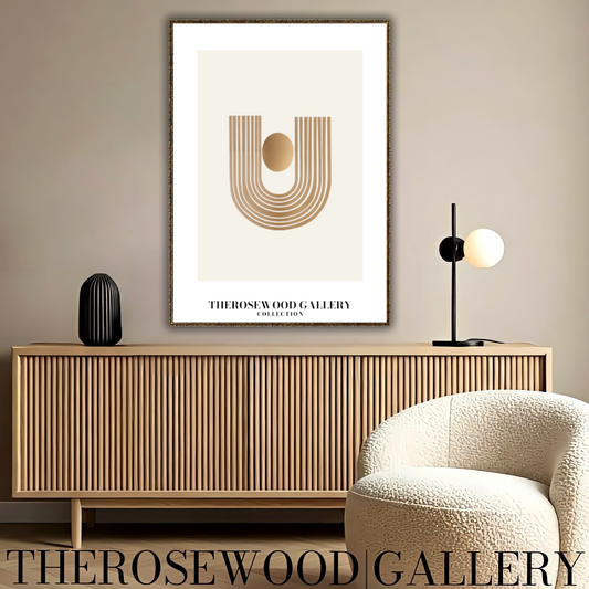 Minimal Abstract Digital Poster | Instant Access | Calm Neutral Colors | Trendy Interior Design | Pale Hues | Bronze Cercle