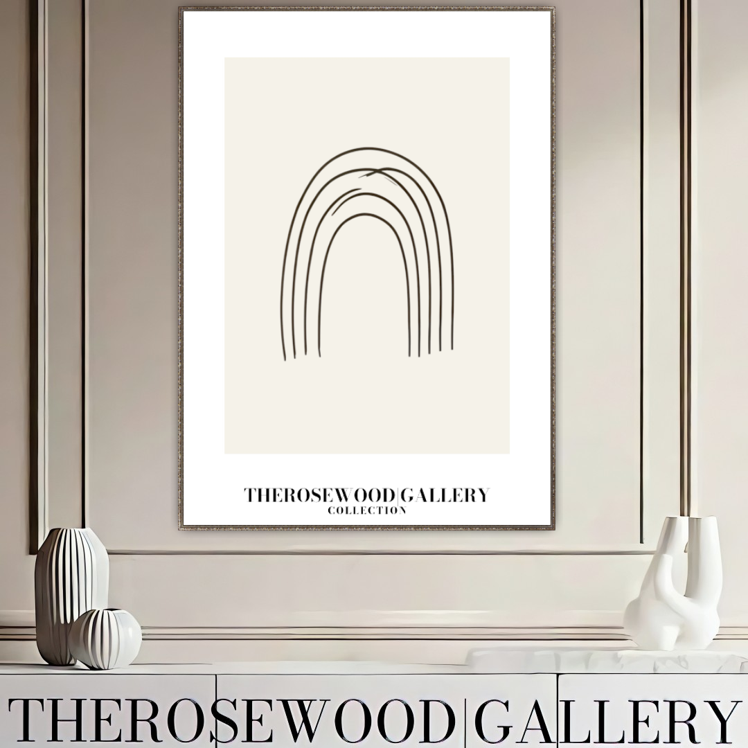 Abstract Minimal Digital Print | Immediate Download | Calm Earthy Tones | Trendy Room Decoration | Subtle Pale Shades | Arc Drawing| Fine Black Lines