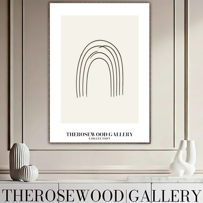 Abstract Minimal Digital Print | Immediate Download | Calm Earthy Tones | Trendy Room Decoration | Subtle Pale Shades | Arc Drawing| Fine Black Lines