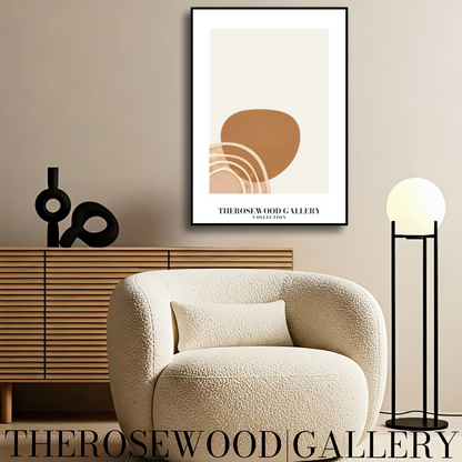 Minimal Abstract Digital Wall Art | Instant Download | Peaceful Neutral Shades | Stylish Interior Decor | Light Muted Hues | Curve Shapes | Cercle Line