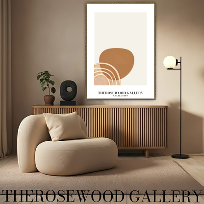 Minimal Abstract Digital Wall Art | Instant Download | Peaceful Neutral Shades | Stylish Interior Decor | Light Muted Hues | Curve Shapes | Cercle Line