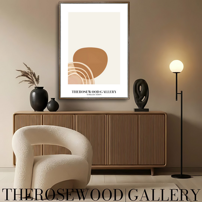 Minimal Abstract Digital Wall Art | Instant Download | Peaceful Neutral Shades | Stylish Interior Decor | Light Muted Hues | Curve Shapes | Cercle Line