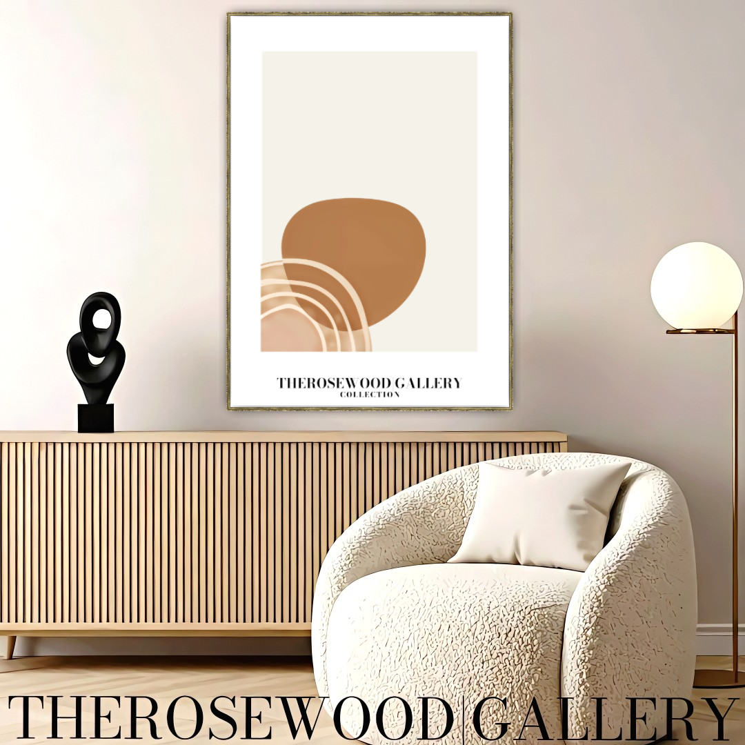 Minimal Abstract Digital Wall Art | Instant Download | Peaceful Neutral Shades | Stylish Interior Decor | Light Muted Hues | Curve Shapes | Cercle Line