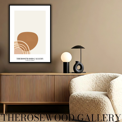 Minimal Abstract Digital Wall Art | Instant Download | Peaceful Neutral Shades | Stylish Interior Decor | Light Muted Hues | Curve Shapes | Cercle Line