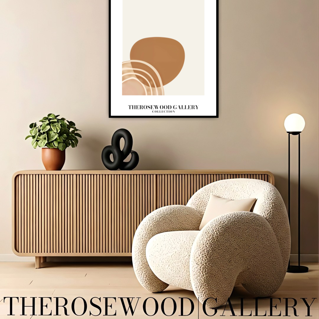 Minimal Abstract Digital Wall Art | Instant Download | Peaceful Neutral Shades | Stylish Interior Decor | Light Muted Hues | Curve Shapes | Cercle Line