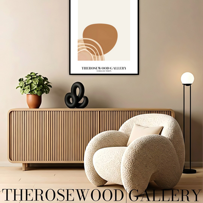 Minimal Abstract Digital Wall Art | Instant Download | Peaceful Neutral Shades | Stylish Interior Decor | Light Muted Hues | Curve Shapes | Cercle Line