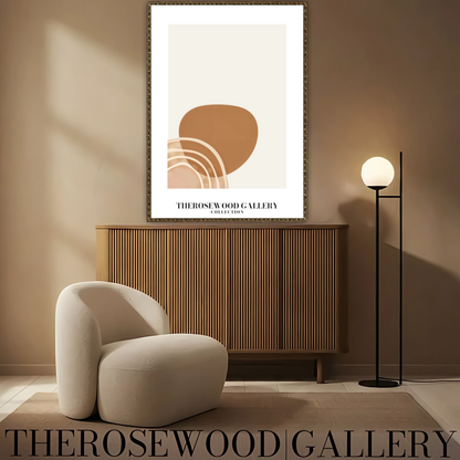 Minimal Abstract Digital Wall Art | Instant Download | Peaceful Neutral Shades | Stylish Interior Decor | Light Muted Hues | Curve Shapes | Cercle Line