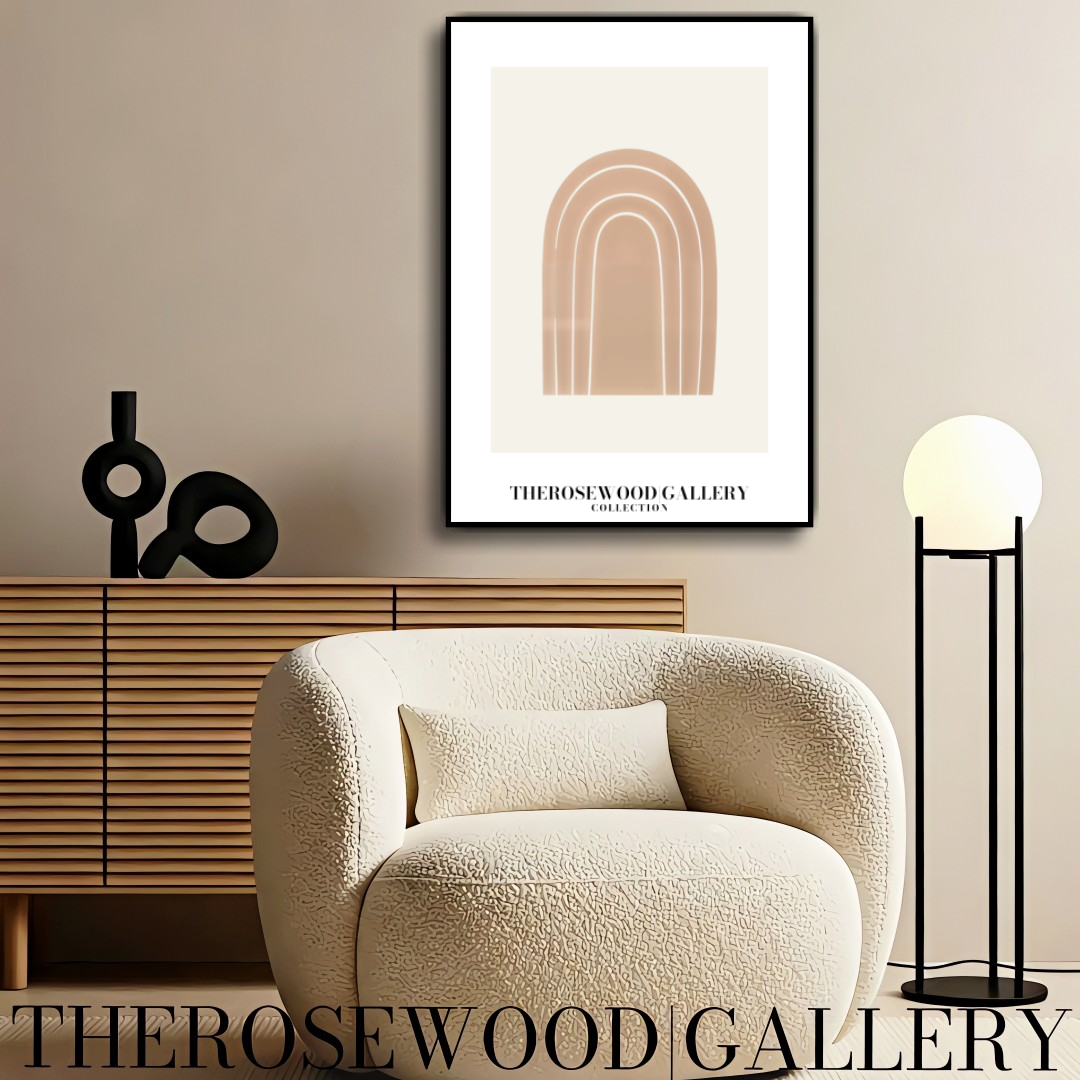 Simple Arc Digitale Kunstdrucke | Einfacher Sofort-Download | Natürliche, warme Neutraltöne | Schicke, runde Akzente im Interieur | Ruhige, dezente Palette | Hellbeige- und Blassrosa-Töne