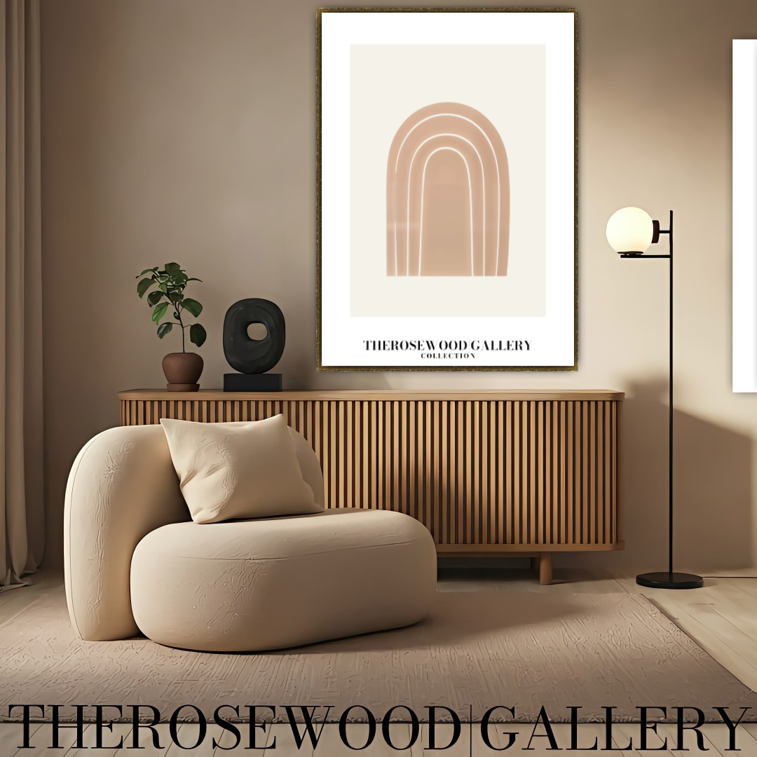 Simple Arc Digitale Kunstdrucke | Einfacher Sofort-Download | Natürliche, warme Neutraltöne | Schicke, runde Akzente im Interieur | Ruhige, dezente Palette | Hellbeige- und Blassrosa-Töne
