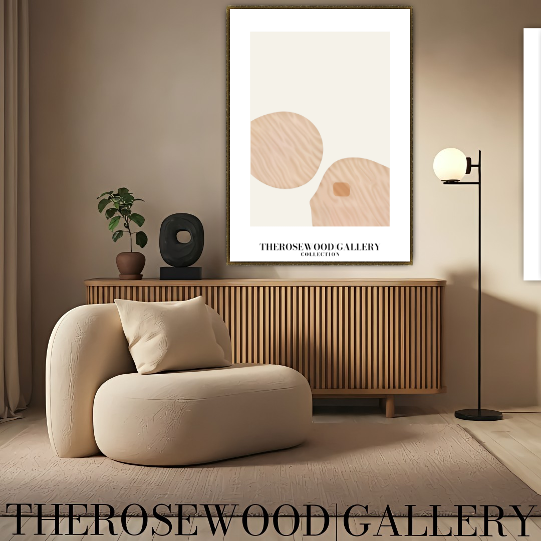 Minimalist Wall Art Prints | Instant Digital Download | Cozy Neutral Tones | Sophisticated Circular Home Decor | Gentle Subdued Colors | Creamy Beige