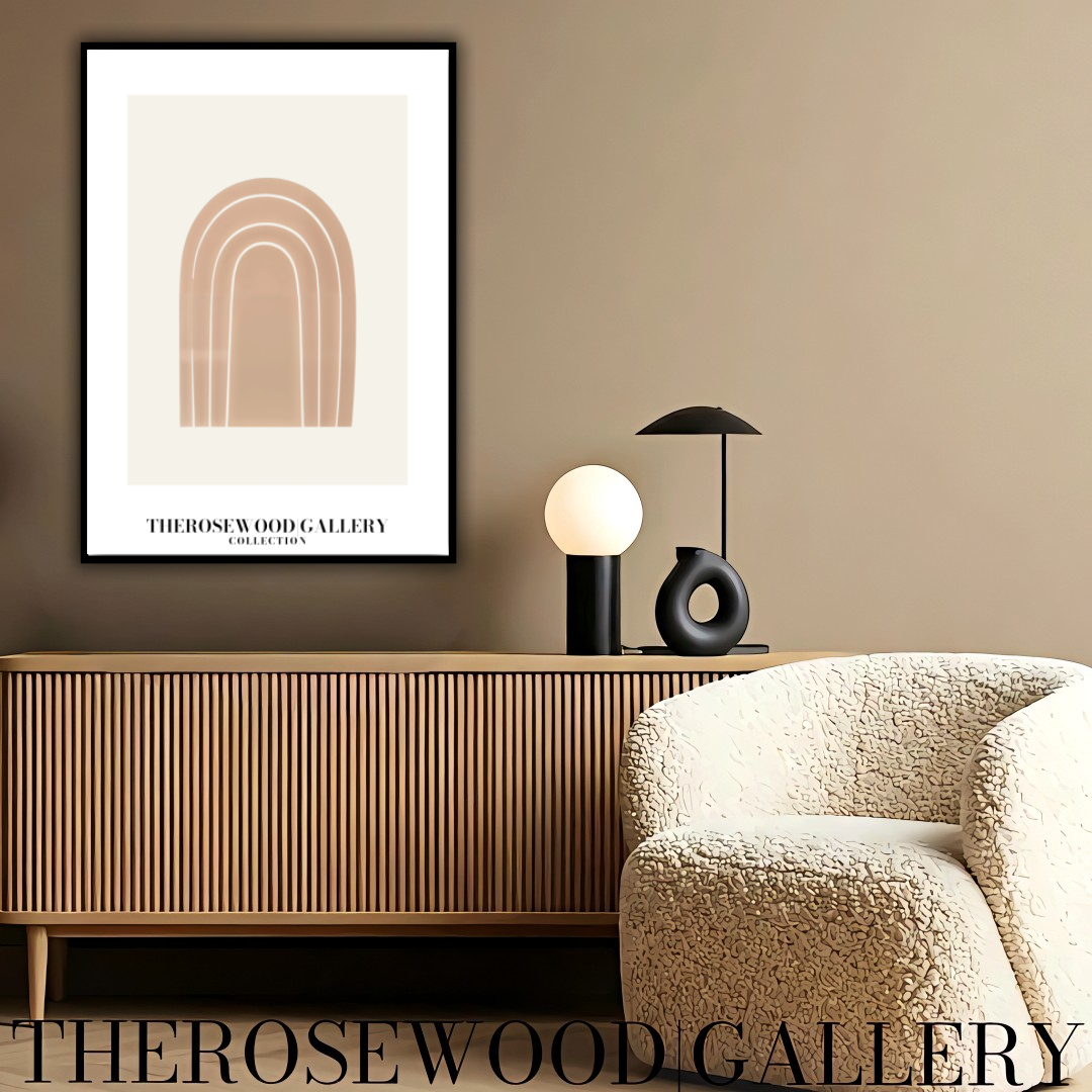 Simple Arc Digitale Kunstdrucke | Einfacher Sofort-Download | Natürliche, warme Neutraltöne | Schicke, runde Akzente im Interieur | Ruhige, dezente Palette | Hellbeige- und Blassrosa-Töne