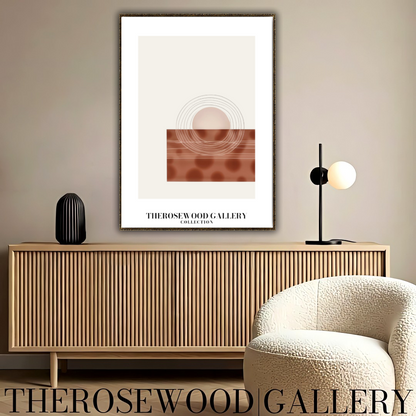 Zeitgenössische Kreislinie | Digitale Kunst | Schneller Download verfügbar | Ruhige neutrale Farben | Schickes modernes Dekor | Helle Erdtöne | Roter Brique | Geometrische Kunst