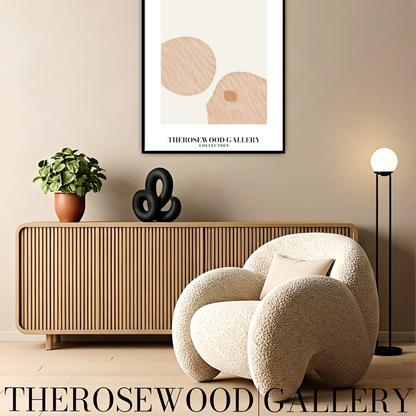 Minimalist Wall Art Prints | Instant Digital Download | Cozy Neutral Tones | Sophisticated Circular Home Decor | Gentle Subdued Colors | Creamy Beige