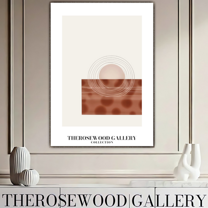 Zeitgenössische Kreislinie | Digitale Kunst | Schneller Download verfügbar | Ruhige neutrale Farben | Schickes modernes Dekor | Helle Erdtöne | Roter Brique | Geometrische Kunst