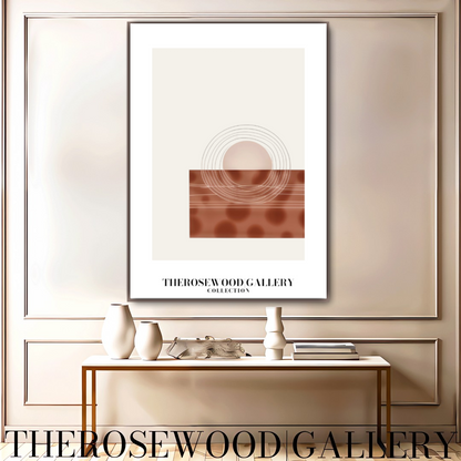 Zeitgenössische Kreislinie | Digitale Kunst | Schneller Download verfügbar | Ruhige neutrale Farben | Schickes modernes Dekor | Helle Erdtöne | Roter Brique | Geometrische Kunst