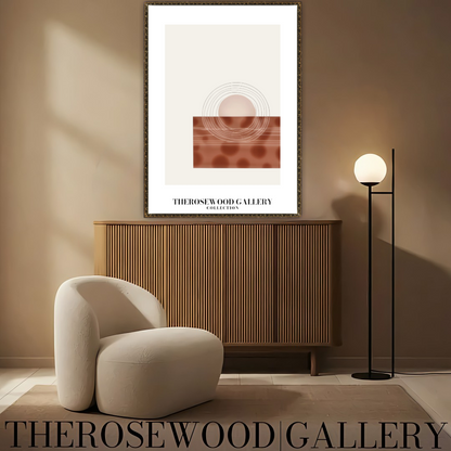 Zeitgenössische Kreislinie | Digitale Kunst | Schneller Download verfügbar | Ruhige neutrale Farben | Schickes modernes Dekor | Helle Erdtöne | Roter Brique | Geometrische Kunst