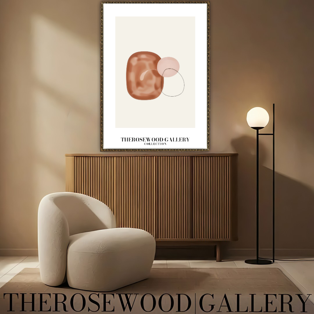 Minimalist Printable Artwork | Instant Access Available | Warm Neutral Color Scheme | Stylish Circle Motifs | Soft Muted Earthy Colors | Taupe and Beige Shades