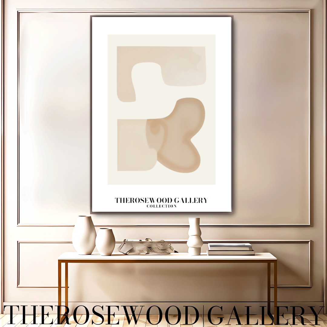 Minimalist Digital Artwork | Fast Instant Download | Warm Neutral Shades | Circular Elements | Soft Muted Earth Tones | Beige Taupe Clear Colors