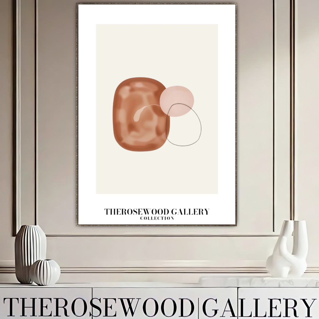 Minimalist Printable Artwork | Instant Access Available | Warm Neutral Color Scheme | Stylish Circle Motifs | Soft Muted Earthy Colors | Taupe and Beige Shades