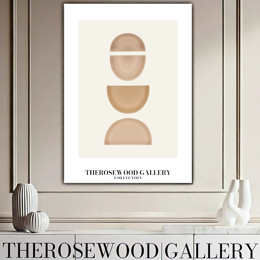 Minimalistische Wandkunstdrucke | Sofort-Download | Warme, neutrale Töne | Dezente kreisförmige Designs | Sanfte Erdfarben | Beige- und Taupe-Palette