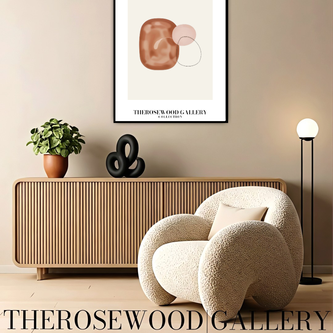 Minimalist Printable Artwork | Instant Access Available | Warm Neutral Color Scheme | Stylish Circle Motifs | Soft Muted Earthy Colors | Taupe and Beige Shades