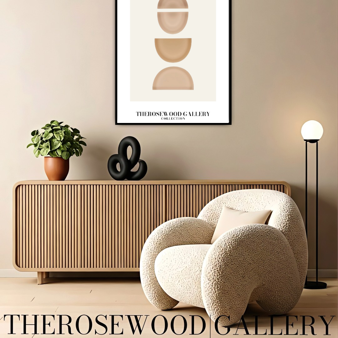 Minimalistische Wandkunstdrucke | Sofort-Download | Warme, neutrale Töne | Dezente kreisförmige Designs | Sanfte Erdfarben | Beige- und Taupe-Palette
