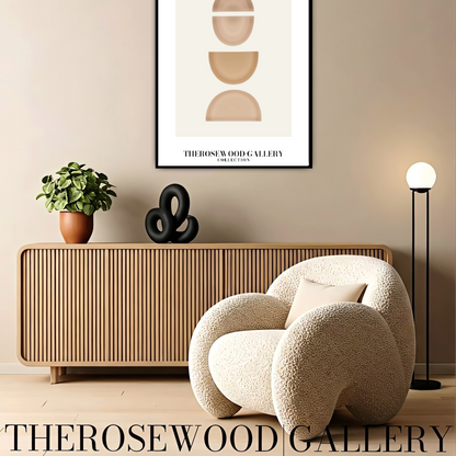 Minimalistische Wandkunstdrucke | Sofort-Download | Warme, neutrale Töne | Dezente kreisförmige Designs | Sanfte Erdfarben | Beige- und Taupe-Palette