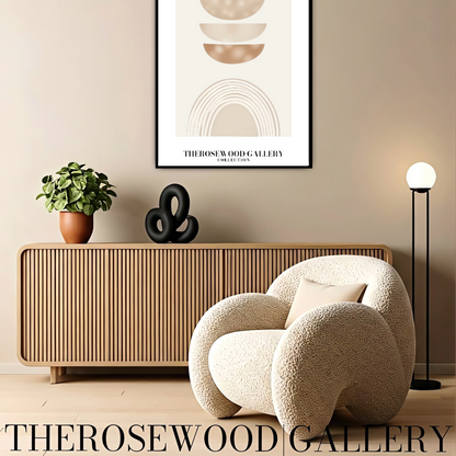 Décoration murale numérique minimaliste | Téléchargement instantané | Chaleur neutre et chaleureuse | Motifs circulaires élégants | Tons terreux doux et discrets | Palette beige taupe