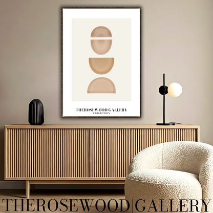 Minimalistische Wandkunstdrucke | Sofort-Download | Warme, neutrale Töne | Dezente kreisförmige Designs | Sanfte Erdfarben | Beige- und Taupe-Palette