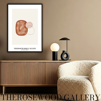 Minimalist Printable Artwork | Instant Access Available | Warm Neutral Color Scheme | Stylish Circle Motifs | Soft Muted Earthy Colors | Taupe and Beige Shades