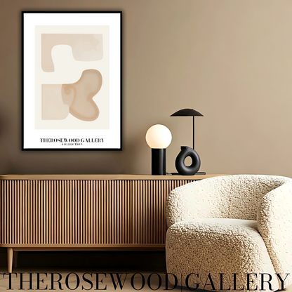 Minimalist Digital Artwork | Fast Instant Download | Warm Neutral Shades | Circular Elements | Soft Muted Earth Tones | Beige Taupe Clear Colors