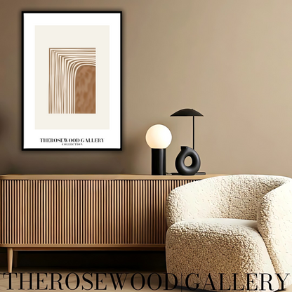 Moderne minimalistische druckbare Kunst | Sofortige digitale Lieferung | Gemütliche neutrale Farben | Zarte Linienmuster | Warme, gedämpfte Palette | Erdiges Beige-Taupe