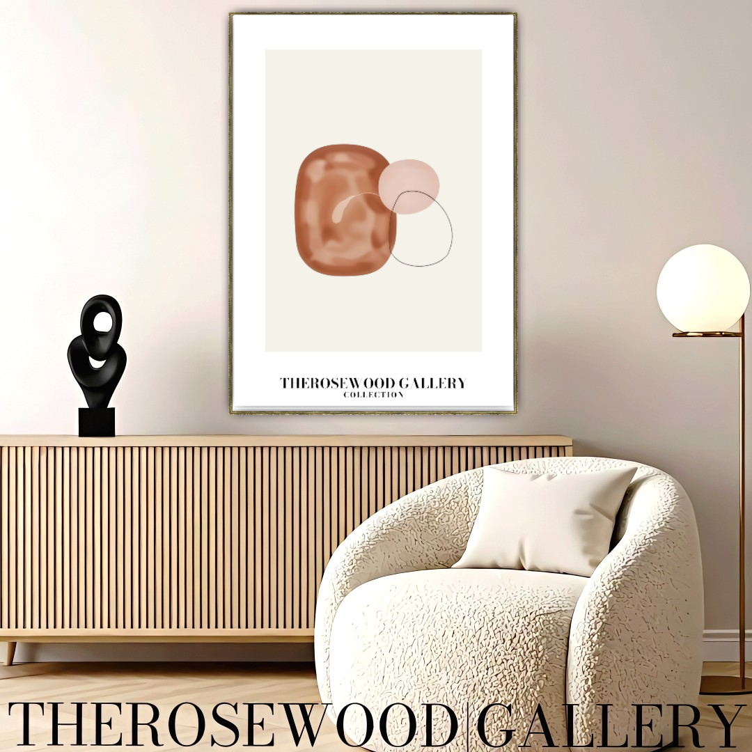 Minimalist Printable Artwork | Instant Access Available | Warm Neutral Color Scheme | Stylish Circle Motifs | Soft Muted Earthy Colors | Taupe and Beige Shades