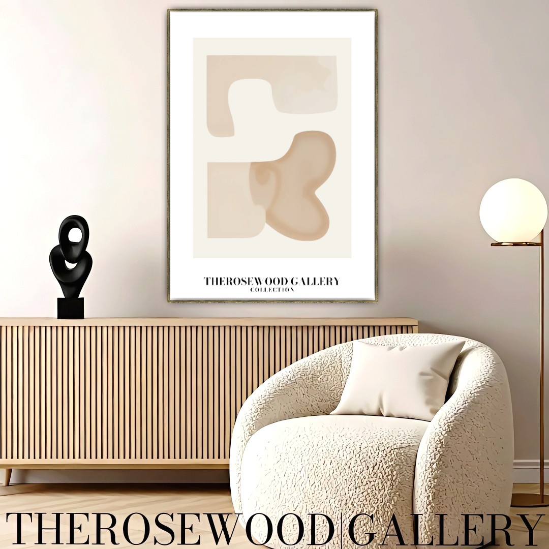 Minimalist Digital Artwork | Fast Instant Download | Warm Neutral Shades | Circular Elements | Soft Muted Earth Tones | Beige Taupe Clear Colors