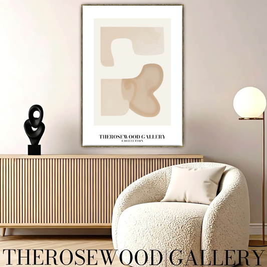 Minimalist Digital Artwork | Fast Instant Download | Warm Neutral Shades | Circular Elements | Soft Muted Earth Tones | Beige Taupe Clear Colors