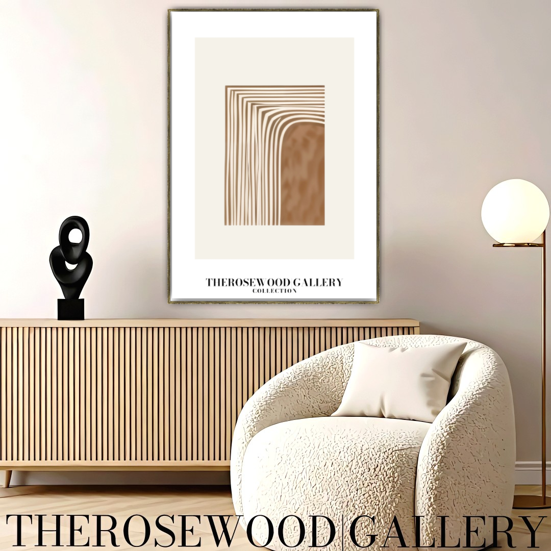 Moderne minimalistische druckbare Kunst | Sofortige digitale Lieferung | Gemütliche neutrale Farben | Zarte Linienmuster | Warme, gedämpfte Palette | Erdiges Beige-Taupe